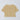 Light brown cropped cotton t-shirt with small centered black text on front.